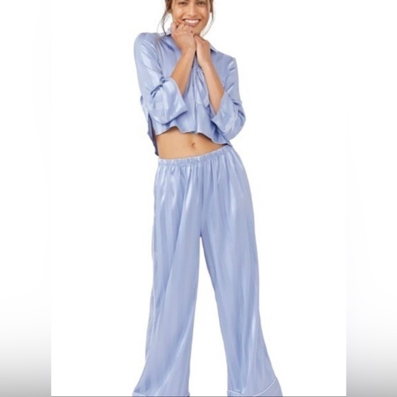 NWT Free People Pajama Party Sleep Set Hazy Blue Size L - Picture 6 of 10